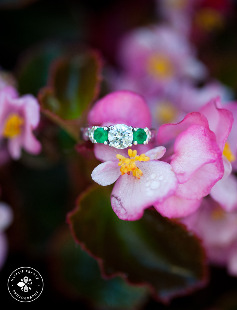 Diamond Emerald Engagement Ring